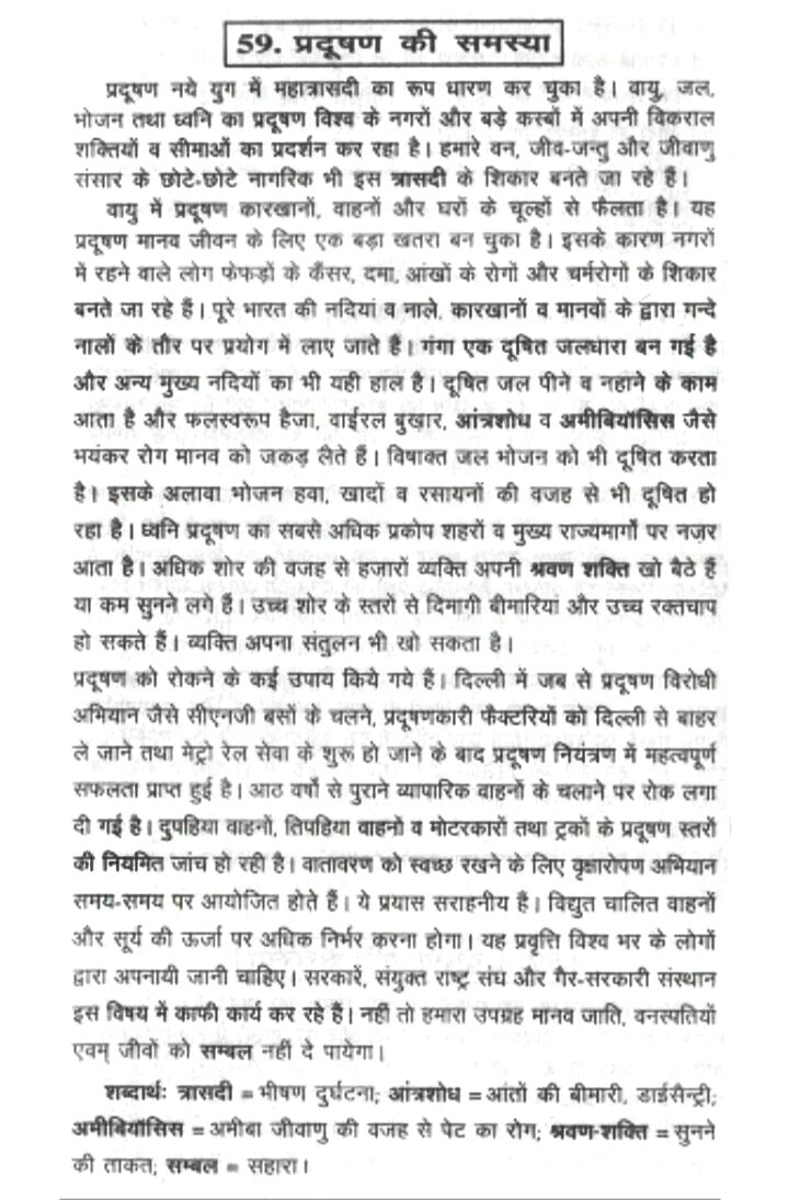 an essay on pradushan ek samasya in hindi